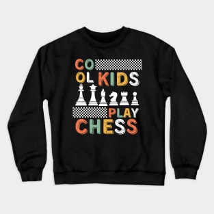 Chess Pieces Vintage checkmate funny Kids Players Crewneck Sweatshirt